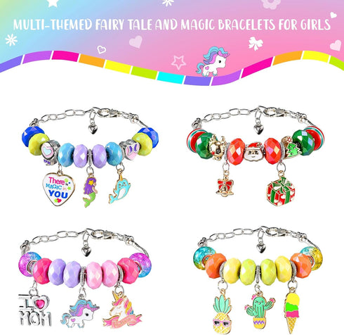 BDBKYWY Girls Charm Bracelet Making Kit - Kids Unicorn Jewelry Supplies Make Set DIY Art Craft Set Birthday Gifts for 3 4 5 6 7 8 Year Old Girl Toys Age 6-8 by BDBKYWY