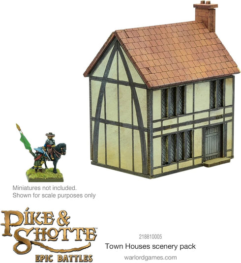 Warlord Games Pike & Shotte Epic Battles — Town Houses Scenery Pack for Military Table Top Wargaming Diorama