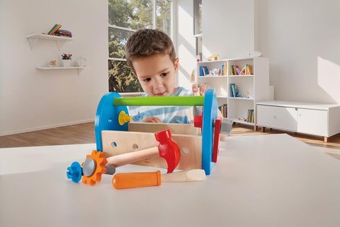 Hape Kid's Wooden Tool Box and Accessory Play Set, Fix It