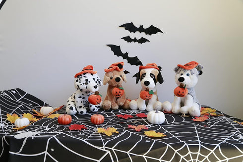 Plushland Halloween Pawpals - 8 Inch Puppy Dog Plush Toy with Hat and Jack O Lantern