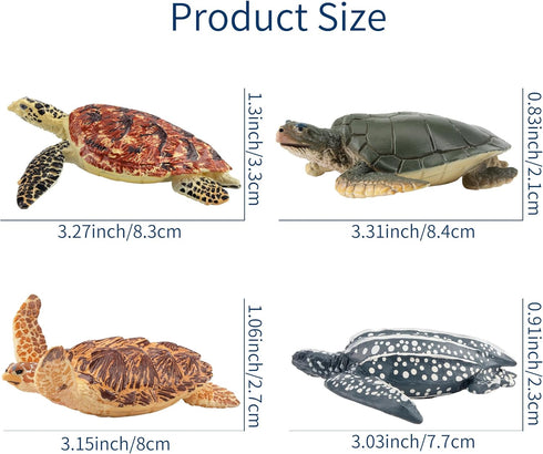 Toymany 6PCS Realistic Sea Turtle Figurines, Plastic Ocean Sea Animals Figures Set for Kids Birthday Gift