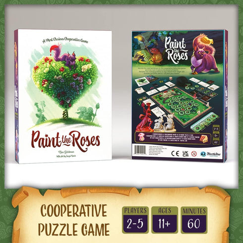 North Star Games Paint The Roses Board Game - Alice in Wonderland Strategy Puzzle for 2 to 5 Players