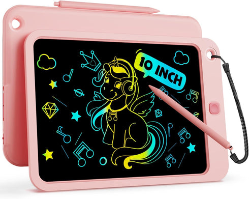 bravokids 10 Inch Drawing Tablet for Girls, Colorful LCD Writing Tablet for Kids, Erasable Drawing Pad for Toddler