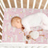 Fitted Crib Sheets Pink Cute Swan Animals - Stretchy Portable Playard Sheets for Baby Toddler, 39 x 27 in for Boys and
