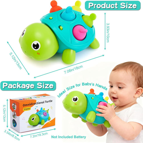 6 9 12 18 Tummy 1 2 3 Baby Crawling Turtle Toy Months, Infant Time Sensory Musical Teething Toys, Toddler Walking
