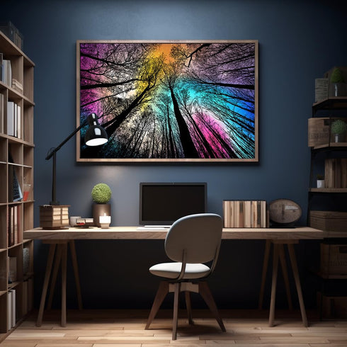 Bgraamiens Puzzle - Forest Under Starry Night - 1000 Pieces Gradient Magic Colorful Puzzle for Adults