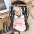 THREE LITTLE TOTS Pink Zig Zag Stop No Touching Baby Car Seat Sign or Stroller Tag - CPSIA Safety Tested