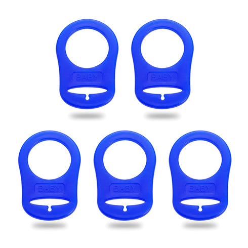5 Pack Clean Pacifier Clip Silicone Adapter Holder Rings for Pacifier (Food