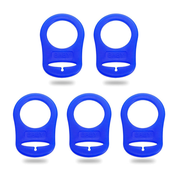 5 Pack Clean Pacifier Clip Silicone Adapter Holder Rings for Pacifier (Food