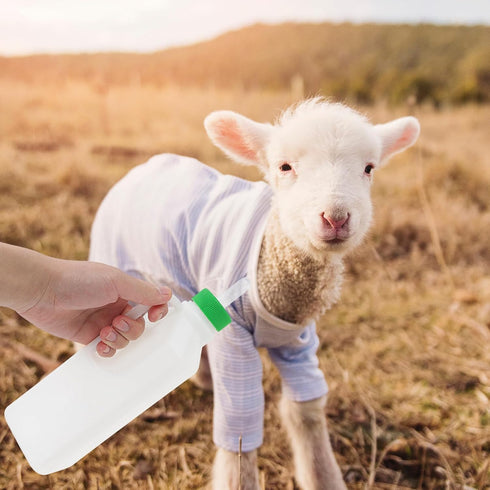 1 Set Lamb Feeding Bottle, Plastic Animal Milk Bottle for Sheep, Calf, Goat, Pet Feeding Container