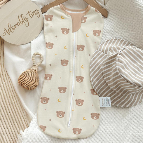 0-2 Pack 3) Baby Swaddle Months, Cotton Arm-In Zipper Sleep Sack, Wearable Blankets Wrap for Newborn Infant Girls, Boys