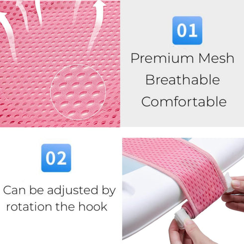 HKSICHENGKEJI Baby Bath Seat Mat Infant Bathing Support Mat with Five Safety Support Corner Adjustable Antiskid Bath