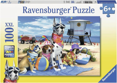 Ravensburger No Dogs on The Beach Jigsaw Puzzle | 100 Unique Pieces | Fun Family Activity for Kids