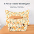 Set 4 Set Wake In Cloud - Toddler Bedding for Girls, Colorful Floral Flowers Leaves, Pieces Soft Crib Bed Including