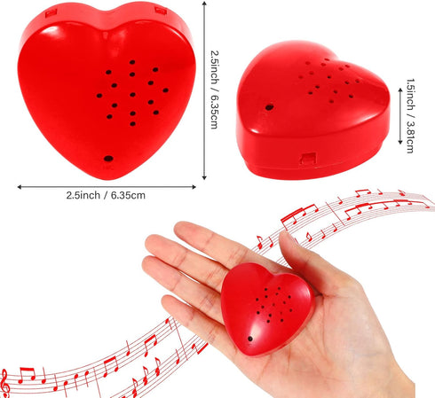 Voice Recorder for Stuffed Animals - 20 Seconds Sound Heartbeat Recorder Box, 4 Pcs (Red)