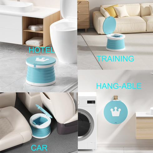 dollybeeear Travel Potty Seat Fold-and-Go Portable Training Toilet for Baby, Kids, Toddlers, Foldable Easy to Use
