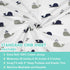 American Baby Company 100% Natural Cotton Fitted Crib Sheet 52" x 28", Navy Whale, Soft, Hypoallergenic Toddler Bed