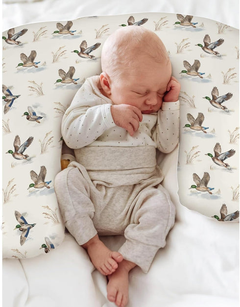 Wild Ducks Mallards Baby Nursing Pillow Covers for Boy Girl Vintage Duck Hunting Nursing Pillow Slipcovers