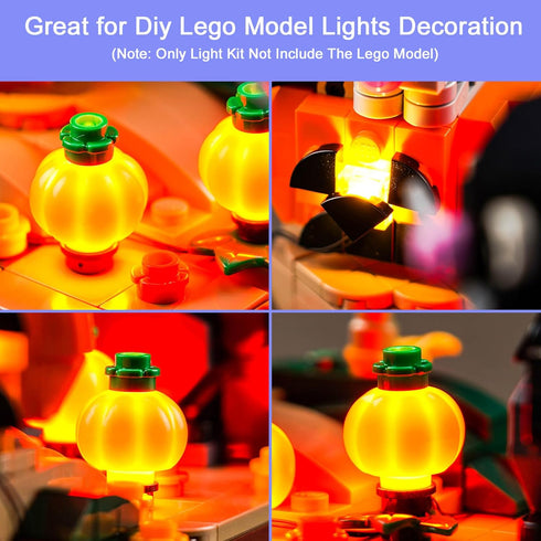 Upgraded LED Light Kit for LEGO Halloween Cat & Mouse Building Set, Compatible with LEGO 40570