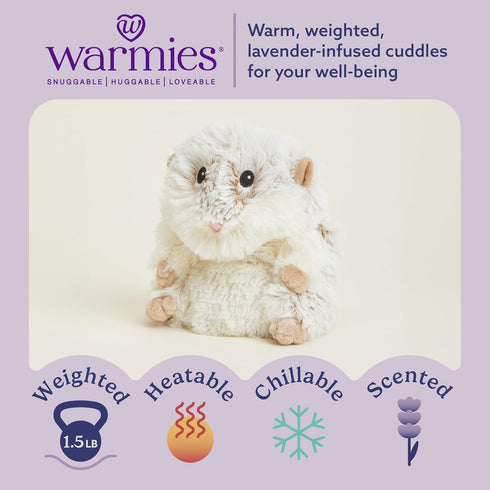 warmies Microwavable & Weighted Stuffed Animals, Hamster - Heated Stuffed Animal Plushie for Warmth & Comfort - Cute