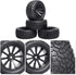 12mm Hex Wheels and Tires with Foam Inserts for 1/10 RC Touring Car, 1/18 Latrax Teton, 1/16 Traxxas Slash, Set of 4