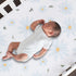 100% Lambs & Ivy Sweet Daisy Cotton White/Blue Floral Baby Fitted Crib Sheet