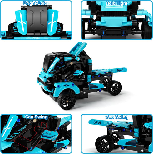 STEM Remote Control Car Building Kit for Kids Age 8-12, 2in1 Robots Building Set, RC Car Toy Set for Boys Girls