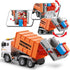 12" 4 Garbage Truck Toys Trash Truck Dump Truck with Garbage Cans, Friction Powered Truck with Sound and Light,Push