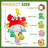 ElapseGlow 18 Tummy Crab Baby Toy - Clip-On Hanging Sensory Toy for Car Seat, Stroller, Gym with Squeaker, Crinkle