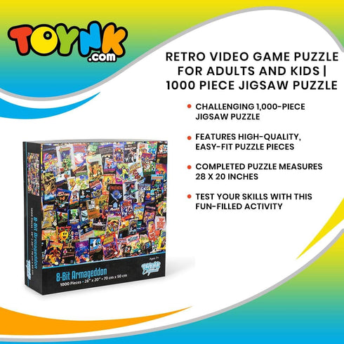 8-Bit Armageddon Retro Video Game Puzzle for Adults and Kids | 1000 Piece Jigsaw Puzzle Toy | Family Game Night (28 x