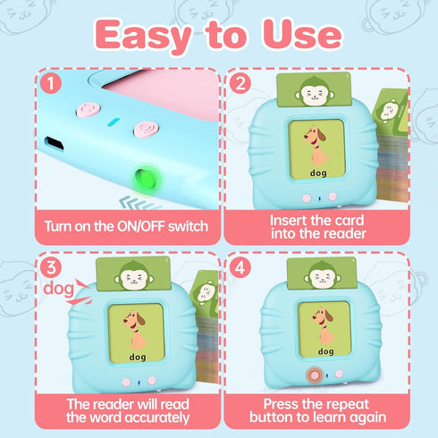 296 1 2 3 4 5 Sight Words Talking Flash Cards for Toddlers Year Old, Pocket Speech, Sensory Speech Therapy Toys