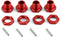4pcs 17mm Wheel Hex & 4pcs Wheel Nut Aluminum Alloy with Pins for ARRMA Typhon 6S Mojave Upgrades (Red)