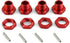 4pcs 17mm Wheel Hex & 4pcs Wheel Nut Aluminum Alloy with Pins for ARRMA Typhon 6S Mojave Upgrades (Red)
