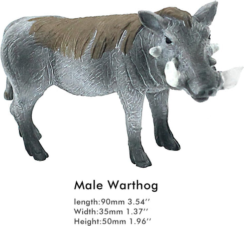 Playset 3-Piece FUNSHOWCASE African Jungle Animals Toy Warthogs Figure Realistic Plastic Figurine Lot