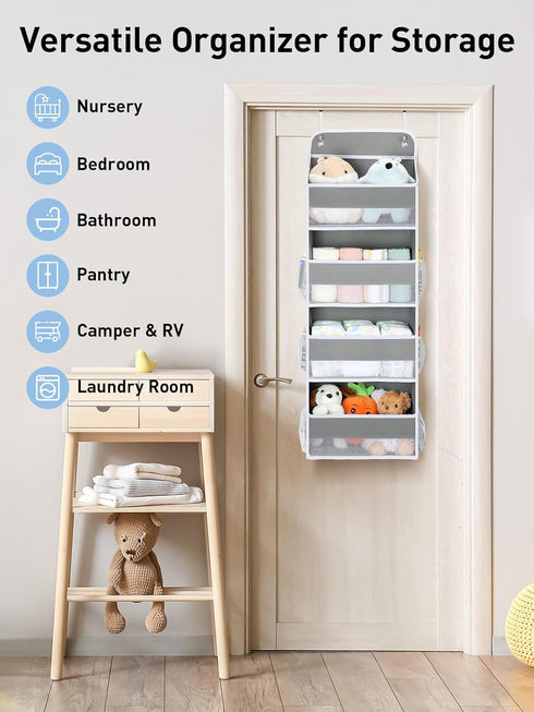 Yecaye 1 Pack Bathroom Organizers and Storage, 35.2lbs Load Toy Stuffed Animal Storage, Swing-proof Hanging Over the