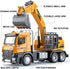 Excavator Toy Metal Cab, Big Digger Toys for Boys with Lights Sounds and Working Movable Parts, Friction Powered