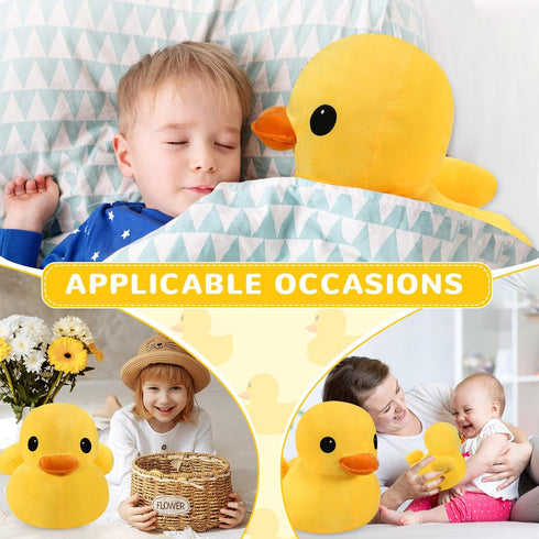 Leyndo 2 Pcs Giant Plush Yellow Duck, Soft Stuffed Animal Toy Duck Plush Pillow for Boys Girls Birthday Gift