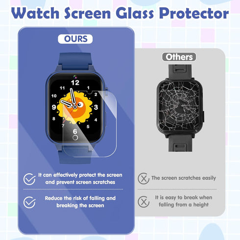 Kids Smart Watch with 26 Puzzle Games, Touch Screen, HD Camera, Alarm Clock, Birthday Gift for Ages 4-12 (Blue)