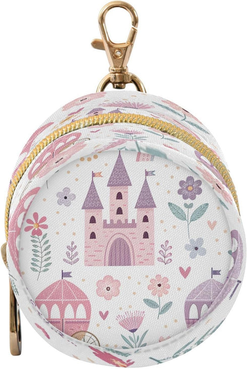 Nesatuwa Princess Castle Pink Pacifier Holder Case with Clip Portable Small Travel Pacifier