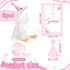 Blueweenly 8 Sets 15.7 Inch One Silly Goose Birthday Decoration Soft Silly Goose Stuffed Animal Hat with Wood Table