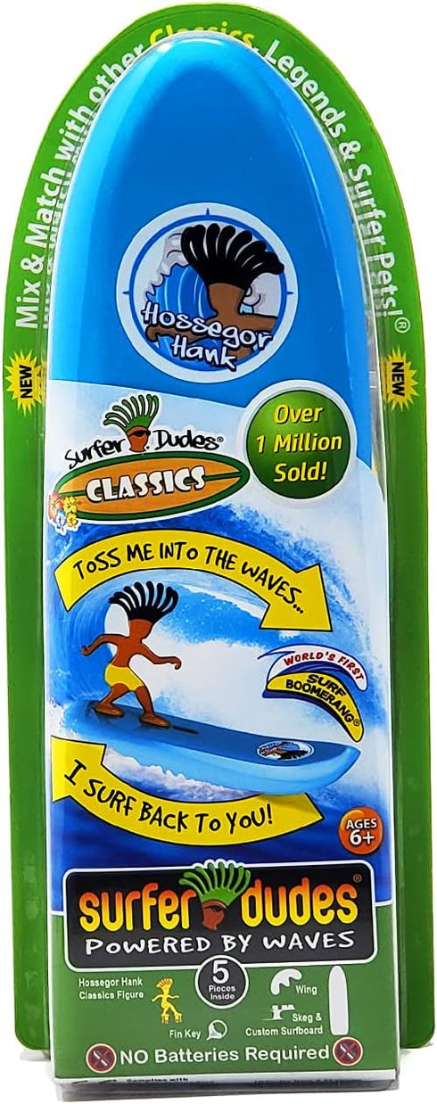 Surfer Dudes Classics Wave Powered Mini-Surfer and Surfboard Toy - Hank Hossegor