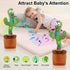 Talking Cactus Mimicking Toy, Plush Toy that Repeats What You Say, Singing and Dancing Gift for Kids