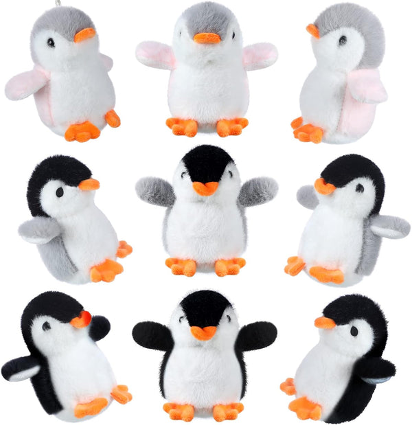 9 Pcs Mini Penguin Stuffed Plush Toys - 4.3 Inch Cute Penguin Stuffed Animals for Party Decorations and Gifts