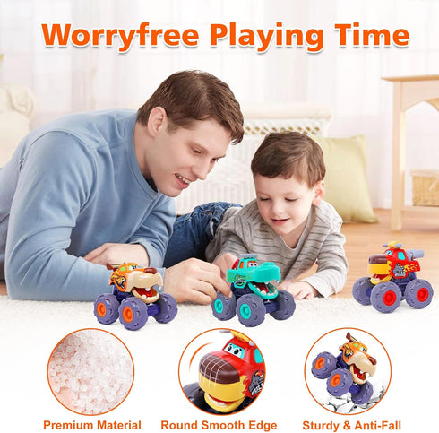 Toy Cars for 1 Year Old Boy Gifts, Monster Trucks for 1-3 Year Old Boys Girls, Pull Back Cars for Toddlers