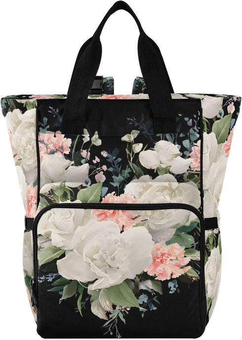 SUABO Baby Diaper Bag Backpack Love Rose Large Bag Waterproof Travel Diaper Bags