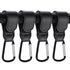 NxeAnnQi 4 Pack Premium Non-Slip Stroller Hooks, Adjustable Carabiner Clips, Multifunctional Baby Stroller