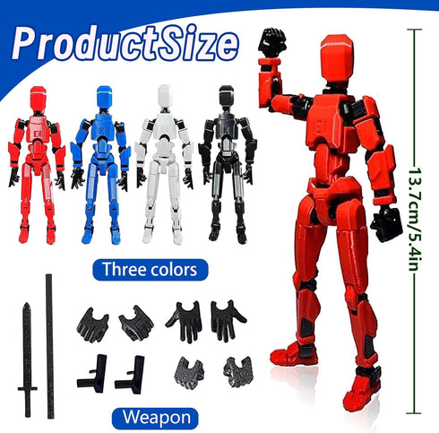 T13 Action Figure, 4PCS Action Figures, T13 Action Figure 3D Printed Robot Multi-Jointed Movable, Desktop Decorations for Game Lovers
