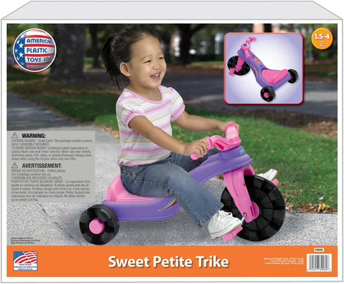 American Plastic Toys Kids’ Sweet Petite Trike, Pink, Durable Plastic, for Ages 18 Months to 4 Years