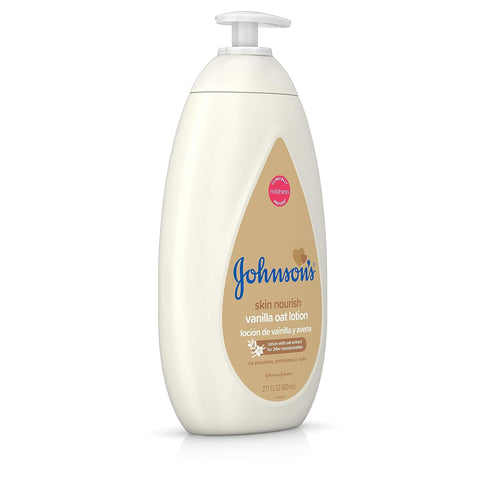 Johnson's Moisturizing Baby Body Lotion with Vanilla & Oat Extract for Dry Skin, 27.1 fl. oz