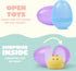 24 JOYIN Pcs Easter Prefilled Eggs with Mochi Squishy Toys, Animal Stress Reliever Squishy Toy for Glitter Transparent
